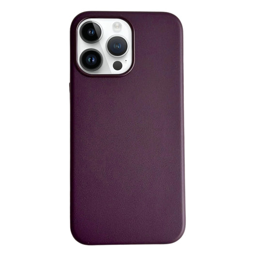 For iPhone 14 Pro Pure Color Leather Magsafe Magnetic Phone Case(Purple) - iPhone 14 Pro Cases by buy2fix | Online Shopping UK | buy2fix