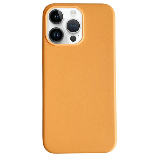 For iPhone 14 Pro Max Pure Color Leather Magsafe Magnetic Phone Case(Orange) - iPhone 14 Pro Max Cases by buy2fix | Online Shopping UK | buy2fix