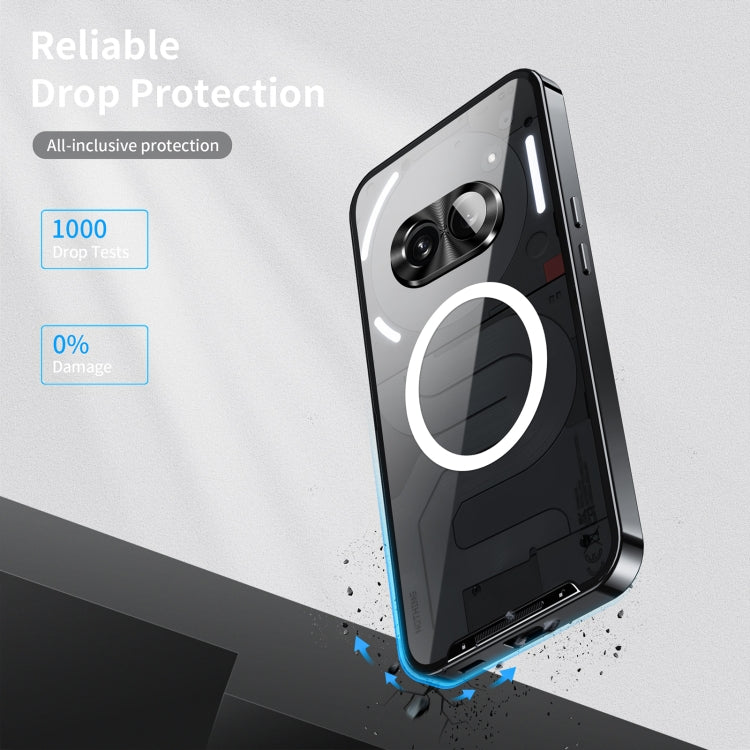 For Nothing Phone 2a Magnetic Metal Phone Case(Black) - OnePlus Cases by buy2fix | Online Shopping UK | buy2fix