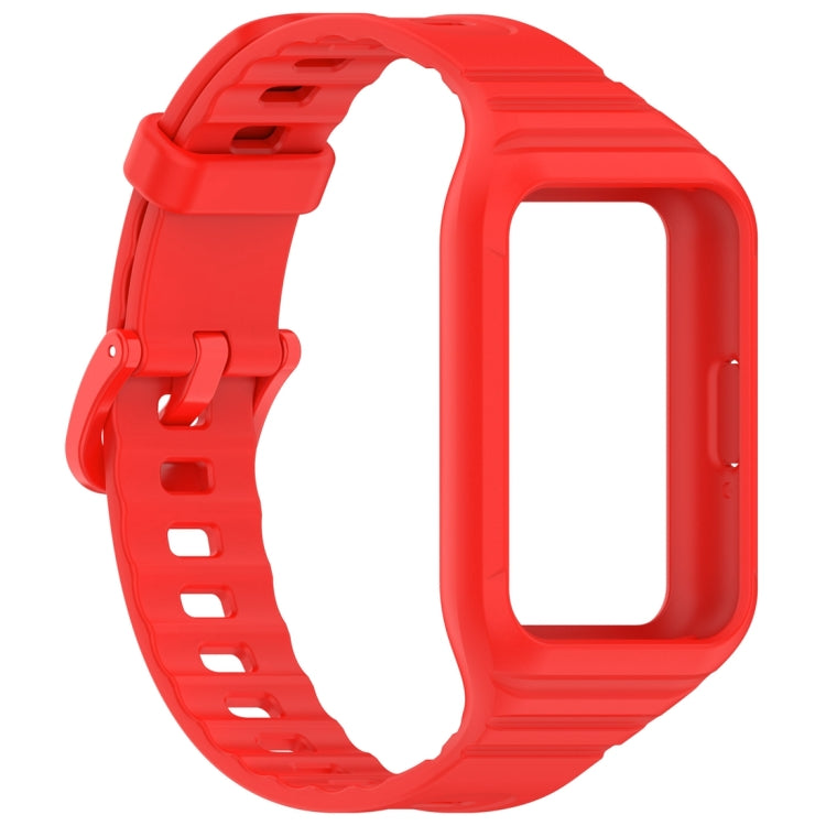 For Samsung Galaxy Fit 3 Solid Color Integrated TPU Watch Band(Red) - Watch Bands by buy2fix | Online Shopping UK | buy2fix