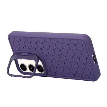 For Samsung Galaxy S23 5G Honeycomb Radiating Lens Holder TPU Phone Case(Purple) - Galaxy S23 5G Cases by buy2fix | Online Shopping UK | buy2fix