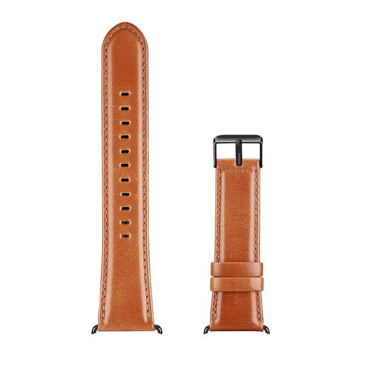 For Apple Watch Series 9 45mm DUX DUCIS Business Genuine Leather Watch Strap(Khaki) - Watch Bands by DUX DUCIS | Online Shopping UK | buy2fix