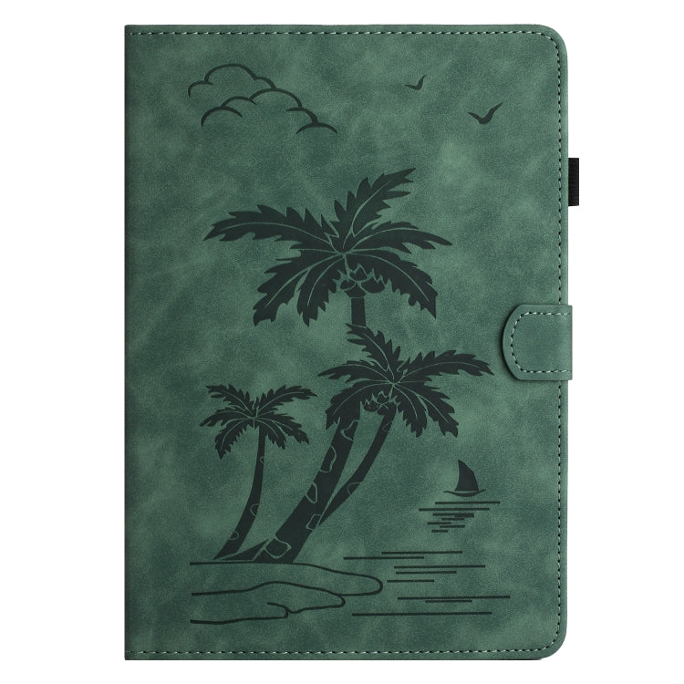 For Lenovo Tab M11/Xiaoxin Pad 11 2024 Coconut Tree Embossed Smart Leather Tablet Case(Green) - Lenovo by buy2fix | Online Shopping UK | buy2fix