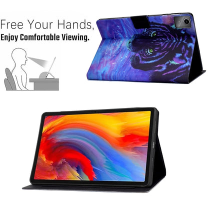 For Lenovo Tab M11 / Xiaoxin Pad 11 2024 Colored Drawing Smart Leather Tablet Case(Starry Sky Lion) - Lenovo by buy2fix | Online Shopping UK | buy2fix