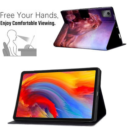 For Lenovo Tab M11 / Xiaoxin Pad 11 2024 Electric Pressed TPU Smart Leather Tablet Case(Lion King) - Lenovo by buy2fix | Online Shopping UK | buy2fix