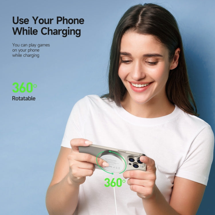 DUZZONA W18 15W Qi2 MagSafe Magnetic Suction Wireless Charger(White) - Wireless Charger by DUZZONA | Online Shopping UK | buy2fix