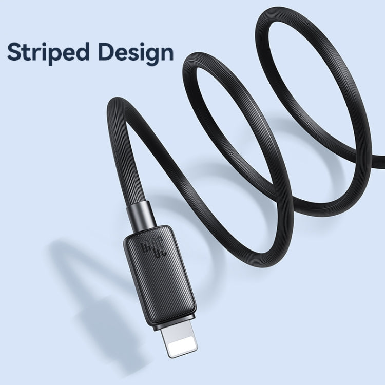 USAMS US-SJ697 USB-C / Type-C to 8 Pin 30W Striped Fast Charge Data Cable, Length:2m(Black) - 2 in 1 Cable by USAMS | Online Shopping UK | buy2fix