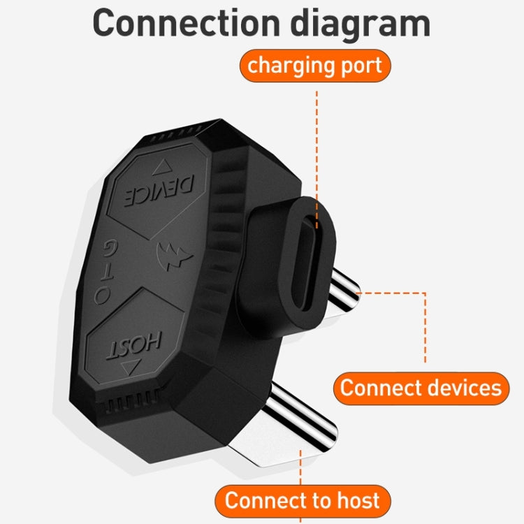 8 Pin to USB-C / Type-C + 8 Pin Lavalier Microphone U-shaped Charging Adapter OTG Converter(Black) - Microphone Audio Cable & Connector by buy2fix | Online Shopping UK | buy2fix