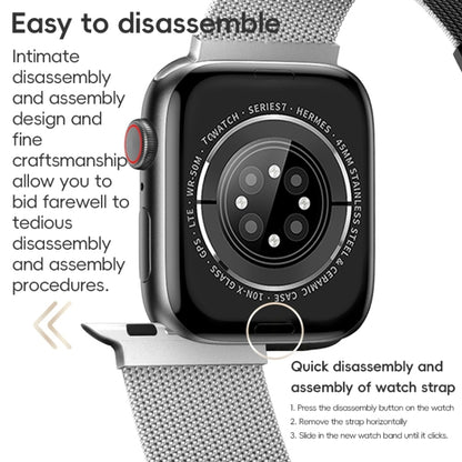 For Apple Watch 42mm ZGA Milanese Magnetic Metal Watch Band(Silver) - Watch Bands by ZGA | Online Shopping UK | buy2fix