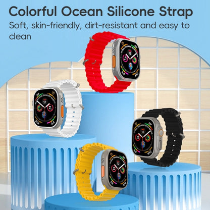 For Apple Watch SE 44mm ZGA Ocean Silicone Watch Band(Yellow) - Watch Bands by ZGA | Online Shopping UK | buy2fix