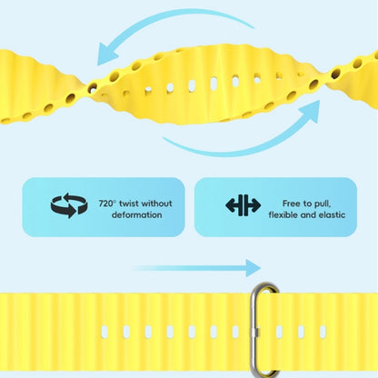 For Apple Watch Ultra 2 49mm ZGA Ocean Silicone Watch Band(Yellow) - Watch Bands by ZGA | Online Shopping UK | buy2fix
