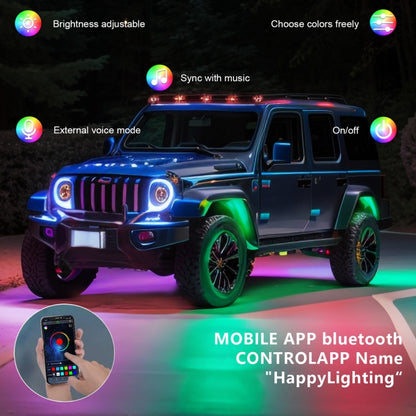 4 in 1 G6 RGB Colorful Car Chassis Light LED Music Atmosphere Light With Dual Control Remote Control - Atmosphere lights by buy2fix | Online Shopping UK | buy2fix