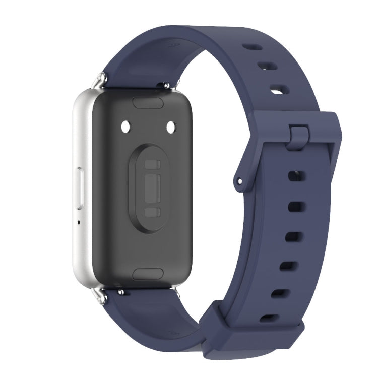 For Samsung Galaxy Fit 3 Mijobs Silicone Watch Band(Midnight Blue+Silver) - Watch Bands by MIJOBS | Online Shopping UK | buy2fix