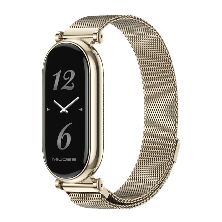 For Xiaomi Mi Band 8 / 9 / 9 NFC Mijobs GT4 Milan Magnetic Metal Watch Band(Light Gold) - Watch Bands by MIJOBS | Online Shopping UK | buy2fix