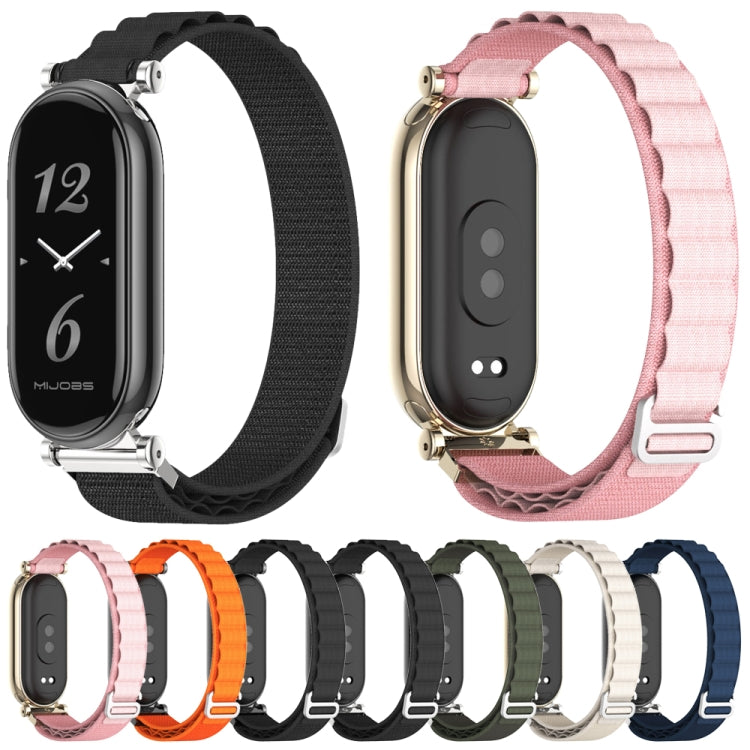 For Xiaomi Mi Band 8 Mijobs GT4 Nylon Breathable Watch Band(Orange Black) - Watch Bands by MIJOBS | Online Shopping UK | buy2fix