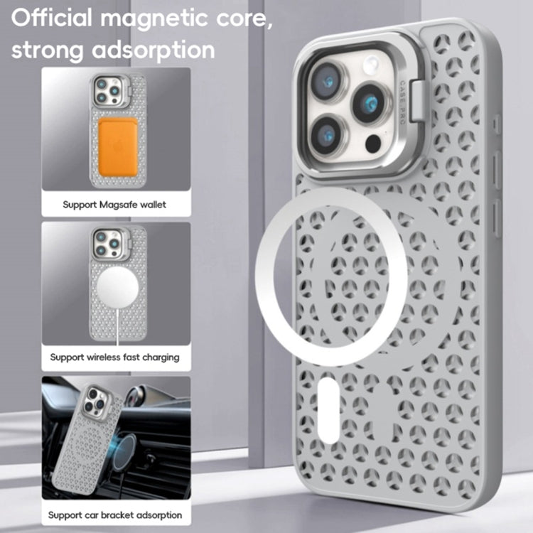 For iPhone 11 Pro Max Hollow Cooling Lens Holder MagSafe Magnetic TPU Phone Case(Purple) - iPhone 11 Pro Max Cases by buy2fix | Online Shopping UK | buy2fix