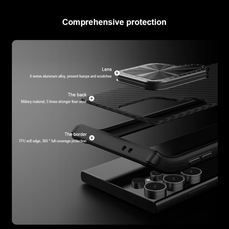 For Samsung Galaxy S24 Ultra 5G NILLKIN Aramid Fiber MagSafe Magnetic Phone Case(Black) - Galaxy S24 Ultra 5G Cases by NILLKIN | Online Shopping UK | buy2fix