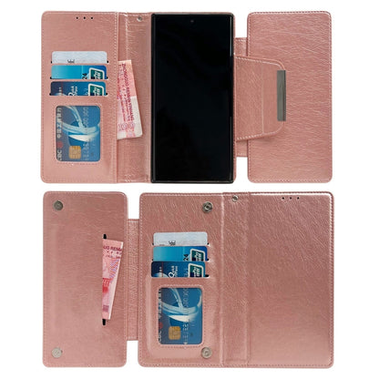 For Google Pixel 9 / Pixel 9 Pro Multifunctional 7-Card Wallet Leather Phone Case(Rose Gold) - Google Cases by buy2fix | Online Shopping UK | buy2fix