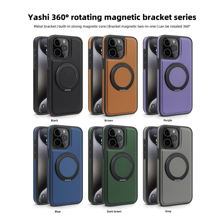 For iPhone 13 Pro Yashi 360 Degree Rotating MagSafe Bracket Phone Case(Brown) - iPhone 13 Pro Cases by buy2fix | Online Shopping UK | buy2fix