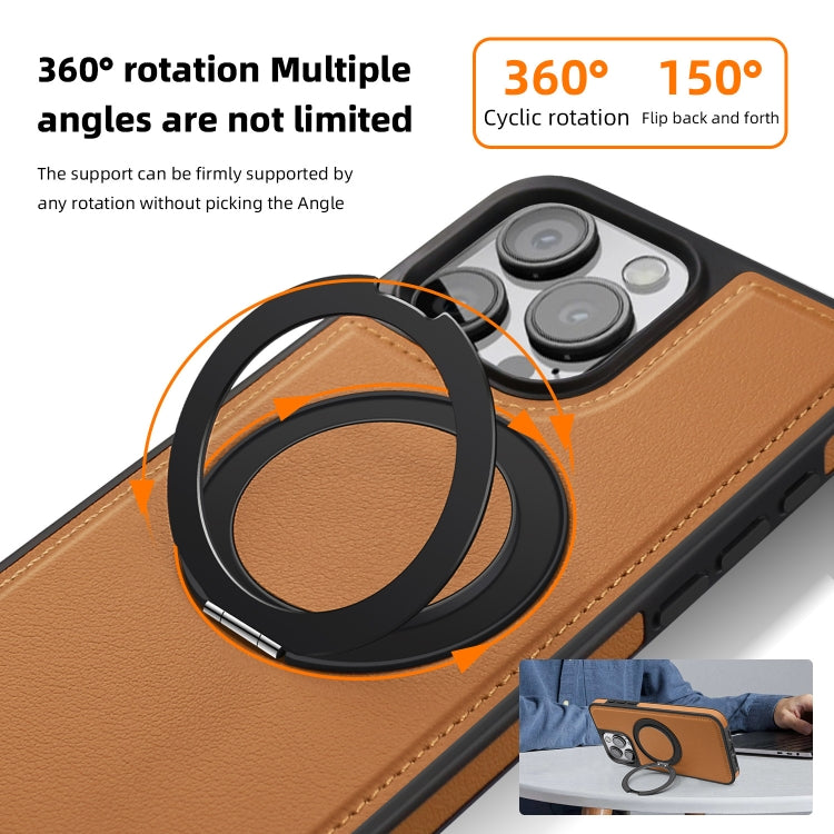 For iPhone 13 Pro Yashi 360 Degree Rotating MagSafe Bracket Phone Case(Brown) - iPhone 13 Pro Cases by buy2fix | Online Shopping UK | buy2fix