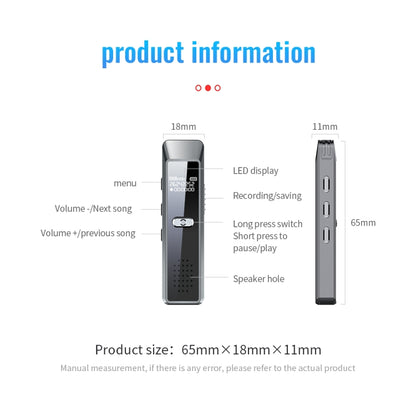 JNN Q7 Mini Portable Voice Recorder with OLED Screen, Memory:4GB(Metal Gray) - Recording Pen by JNN | Online Shopping UK | buy2fix