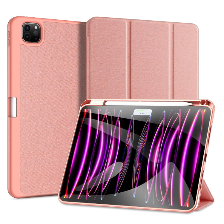 For iPad Pro 11 2024 DUX DUCIS Domo Series Cloth Texture Magnetic Leather Tablet Case(Pink) - iPad Pro 11 2024 Cases by DUX DUCIS | Online Shopping UK | buy2fix