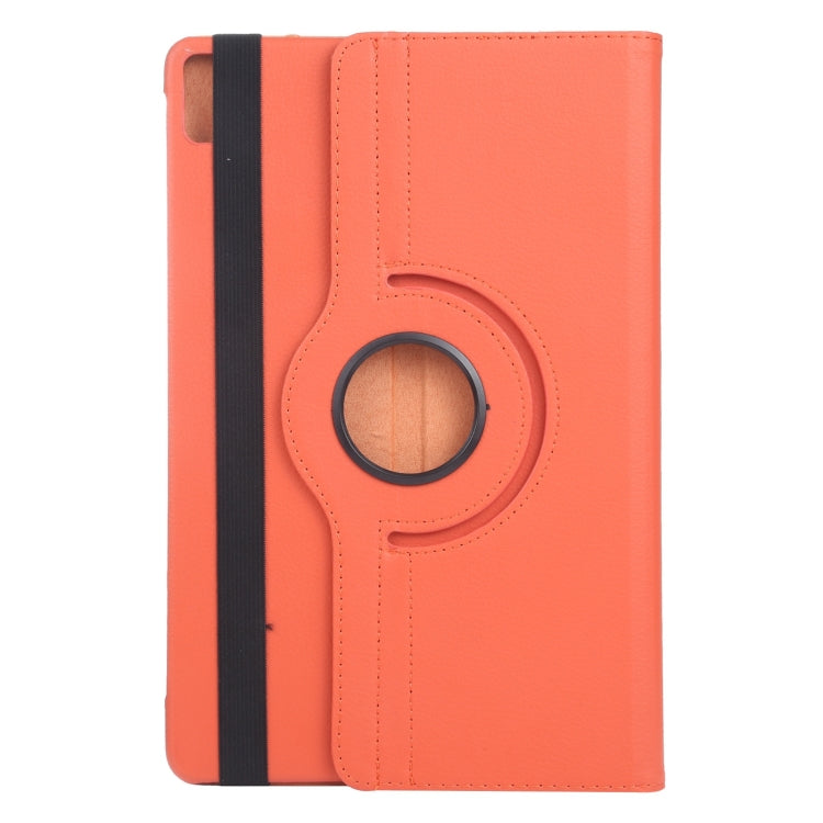 For iPad Pro 13 2024 360 Degree Rotation Litchi Texture Leather Tablet Case with Holder(Orange) - iPad Pro 13 2024 Cases by buy2fix | Online Shopping UK | buy2fix