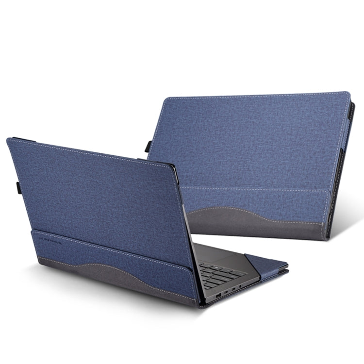 For HP ProBook 455 15.6 inch G10 Leather Laptop Shockproof Protective Case(Dark Blue) - Screen & Keyboard Cover by buy2fix | Online Shopping UK | buy2fix