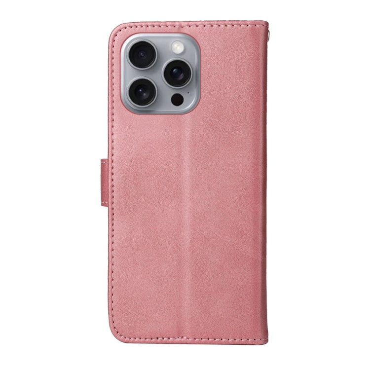 For iPhone 16 Pro Max Classic Calf Texture Flip Leather Phone Case(Rose Gold) - iPhone 16 Pro Max Cases by buy2fix | Online Shopping UK | buy2fix