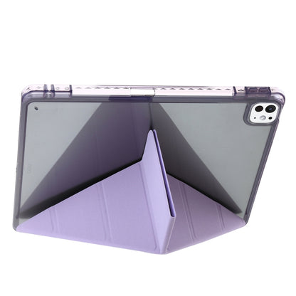 For iPad Pro 11 2024 Clear Acrylic Deformation Leather Tablet Case(Purple) - iPad Pro 11 2024 Cases by buy2fix | Online Shopping UK | buy2fix