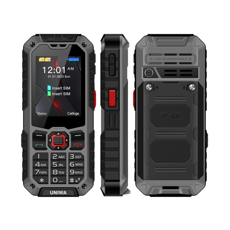 UNIWA S9 Rugged Phone, 2.4 inch UNISOC TIGER T117, 3000mAh Battery, 21 Keys, Network: 4G(Grey) - UNIWA by UNIWA | Online Shopping UK | buy2fix