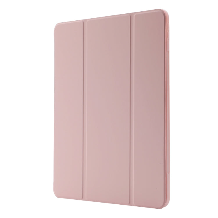 For iPad Air 13 2025 / 2024 Skin Feel Tri-fold Leather Tablet Case with Pen Slot(Pink) - iPad Air 13 2025 / 2024 Cases by buy2fix | Online Shopping UK | buy2fix