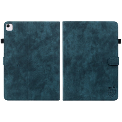 For iPad Air 11 2024 Embossed Tiger Pattern Leather Tablet Case(Dark Blue) - iPad Air 11 2024 Cases by buy2fix | Online Shopping UK | buy2fix