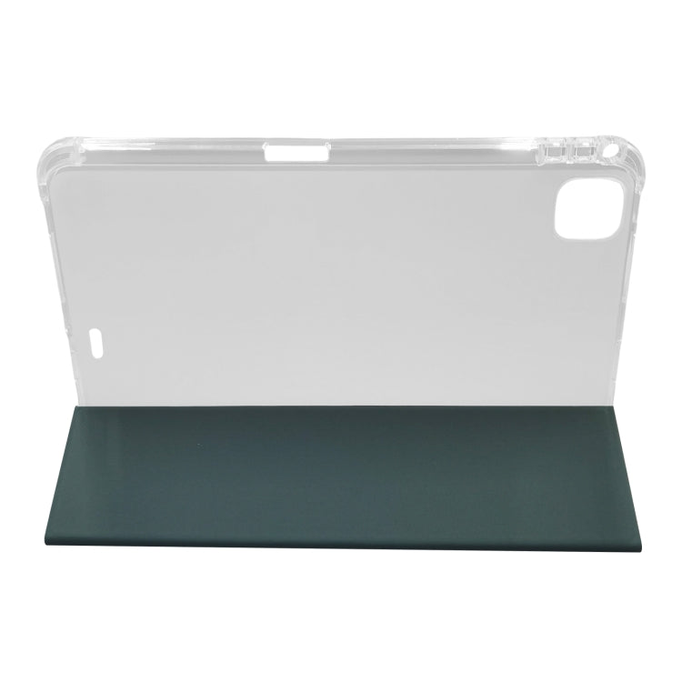 For iPad Pro 11 2024 3-folding Electric Pressed Skin Texture Leather Tablet Case(Deep Green) - iPad Pro 11 2024 Cases by buy2fix | Online Shopping UK | buy2fix