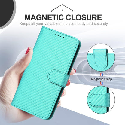 For iPhone 16 Pro Max YX0070 Carbon Fiber Buckle Leather Phone Case with Lanyard(Light Blue) - iPhone 16 Pro Max Cases by buy2fix | Online Shopping UK | buy2fix