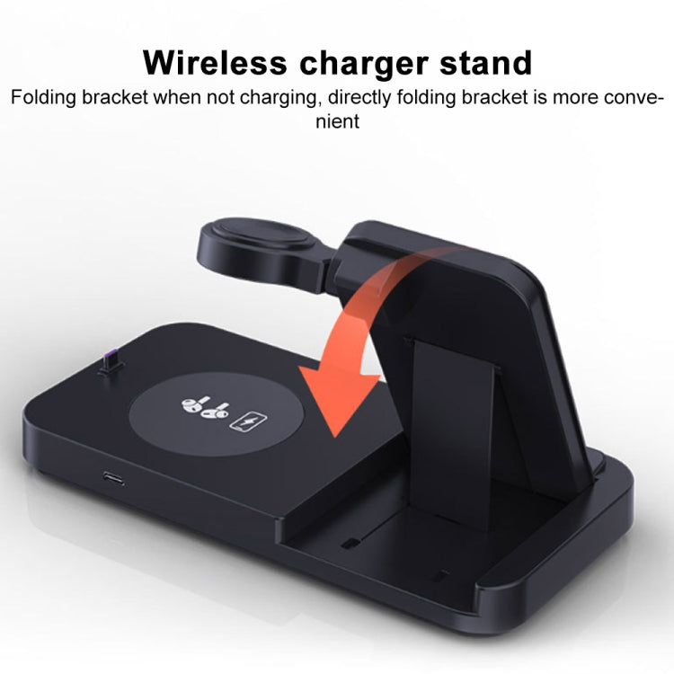 For Apple Watch Series 3 in 1 15W Fold Wireless Charger Stand(White) - Multifunction Charger by buy2fix | Online Shopping UK | buy2fix