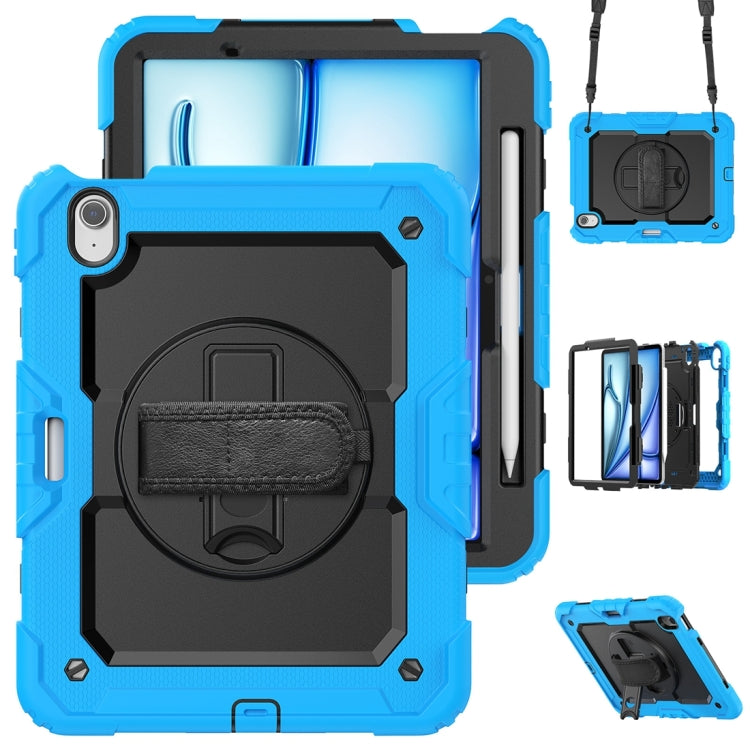 For iPad Air 11 2024 Silicone + PC Tablet Protective Case(Black+Light Blue) - iPad Air 11 2024 Cases by buy2fix | Online Shopping UK | buy2fix