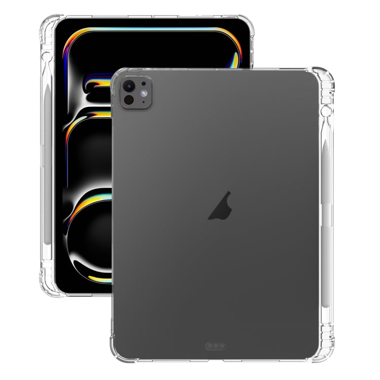 For iPad Pro 13 2024 Highly Transparent TPU Full Thicken Corners Shockproof Protective Case with Pen Slot(Transparent) - iPad Pro 13 2024 Cases by buy2fix | Online Shopping UK | buy2fix