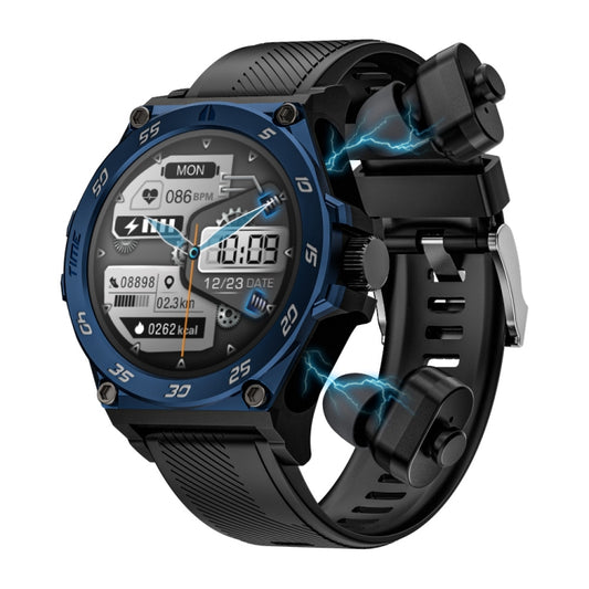 LC18 1.53 inch IP67 BT5.0 Sport Smart Watch with Earbuds, Support Bluetooth Call / Sleep / Blood Oxygen / Heart Rate / Blood Pressure Health Monitor(Blue) - Smart Watches by buy2fix | Online Shopping UK | buy2fix