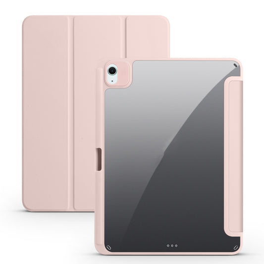 For iPad Air 11 2024 Acrylic 3-folding Smart Leather Tablet Case(Pink) - iPad Air 11 2024 Cases by buy2fix | Online Shopping UK | buy2fix