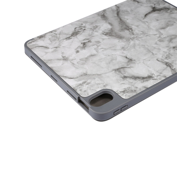 For iPad Air 11 2024 Three-fold Marble Texture Protective Tablet Case with Pen Slot(Black Gray) - iPad Air 11 2024 Cases by buy2fix | Online Shopping UK | buy2fix