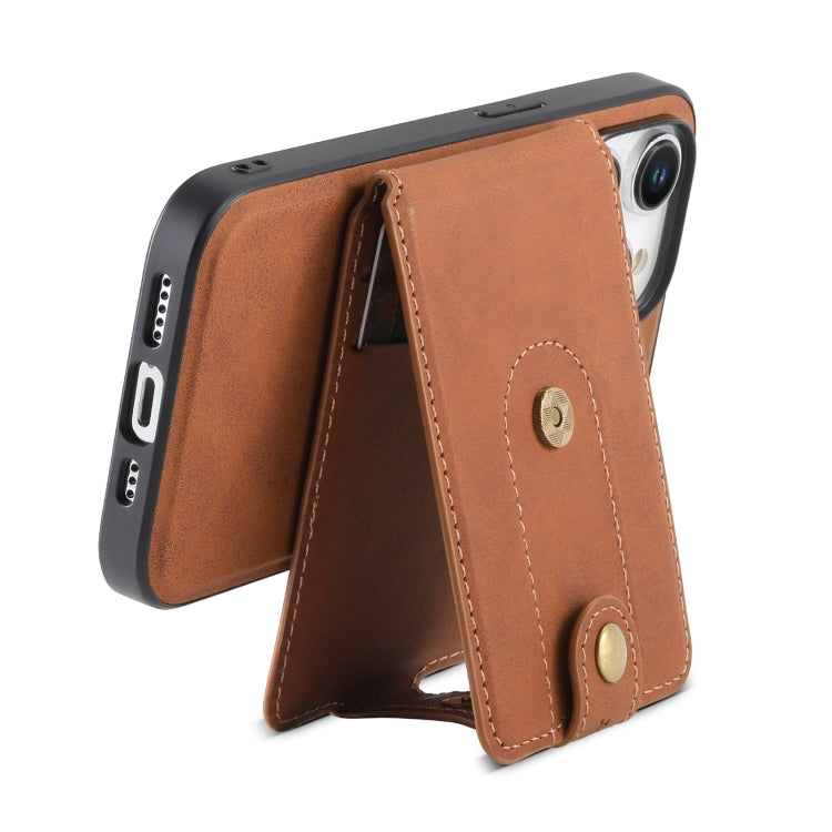 For iPhone 13 Pro Denior D14 NK Retro Pattern MagSafe Magnetic Card Holder Leather Phone Case(Brown) - iPhone 13 Pro Cases by Denior | Online Shopping UK | buy2fix