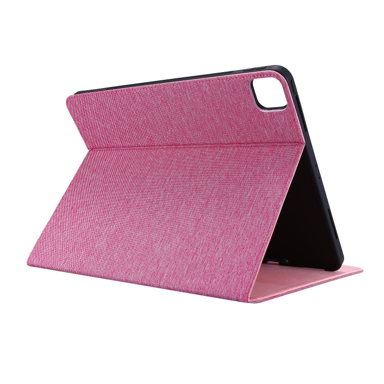 For iPad Pro 13 2024 Fabric Leather Tablet Case(Rose Red) - iPad Pro 13 2024 Cases by buy2fix | Online Shopping UK | buy2fix