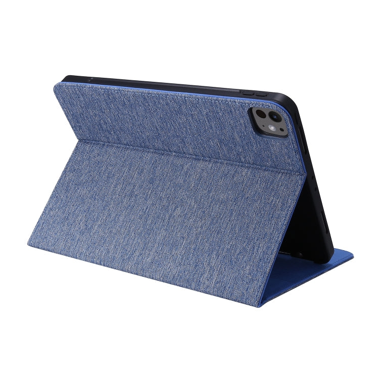 For iPad Pro 11 2024 Fabric Leather Tablet Case(Blue) - iPad Pro 11 2024 Cases by buy2fix | Online Shopping UK | buy2fix