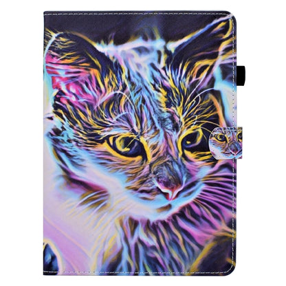 For iPad Pro 11 2024 Colored Drawing Sewing Smart Leather Tablet Case(Colorful Cat) - iPad Pro 11 2024 Cases by buy2fix | Online Shopping UK | buy2fix