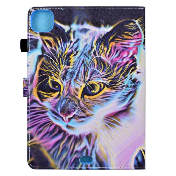 For iPad Pro 11 2024 Colored Drawing Sewing Smart Leather Tablet Case(Colorful Cat) - iPad Pro 11 2024 Cases by buy2fix | Online Shopping UK | buy2fix