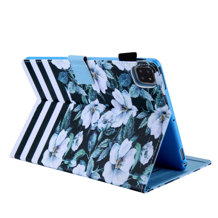 For iPad Pro 11 2024 Colored Drawing Leather Smart Tablet Case(Pear Flowers) - iPad Pro 11 2024 Cases by buy2fix | Online Shopping UK | buy2fix