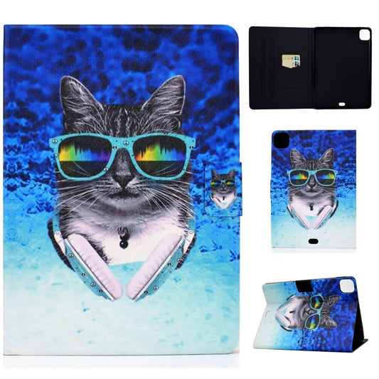 For iPad Pro 11 2024 Voltage Colored Drawing Smart Leather Tablet Case(Headphone Cat) - iPad Pro 11 2024 Cases by buy2fix | Online Shopping UK | buy2fix