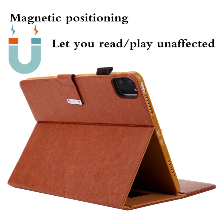 For iPad Pro 11 2024 Business Style Horizontal Flip Leather Smart Tablet Case with Holder(Brown) - iPad Pro 11 2024 Cases by buy2fix | Online Shopping UK | buy2fix