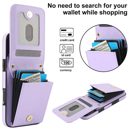 For iPhone 16 Pro Max YM015 Crossbody Rhombic Card Bag RFID Phone Case(Light Purple) - iPhone 16 Pro Max Cases by buy2fix | Online Shopping UK | buy2fix